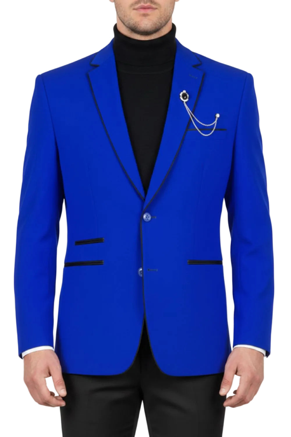 Chaqueta de Fiesta Slim Fit Terciopelo 1 Botón Solapa Chal en Morado 
