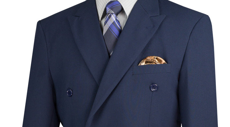 Ramses Collection - Double Breasted Suit 2 Piece Regular Fit in Navy