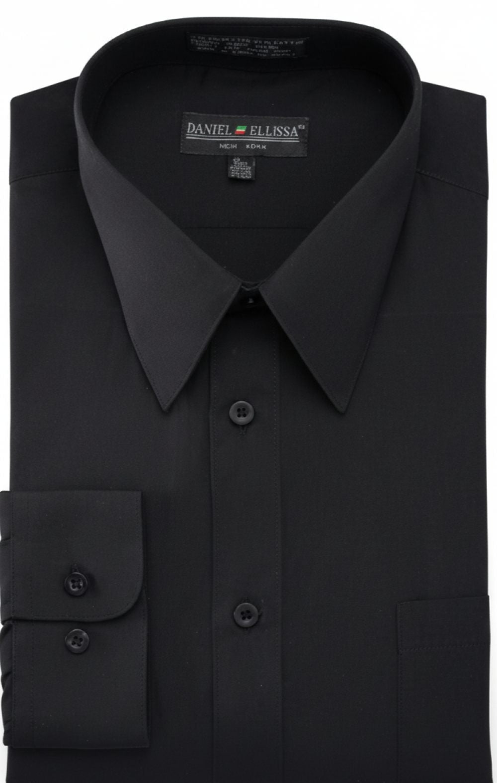 Basic Dress Shirt Convertible Cuff Regular Fit in Black