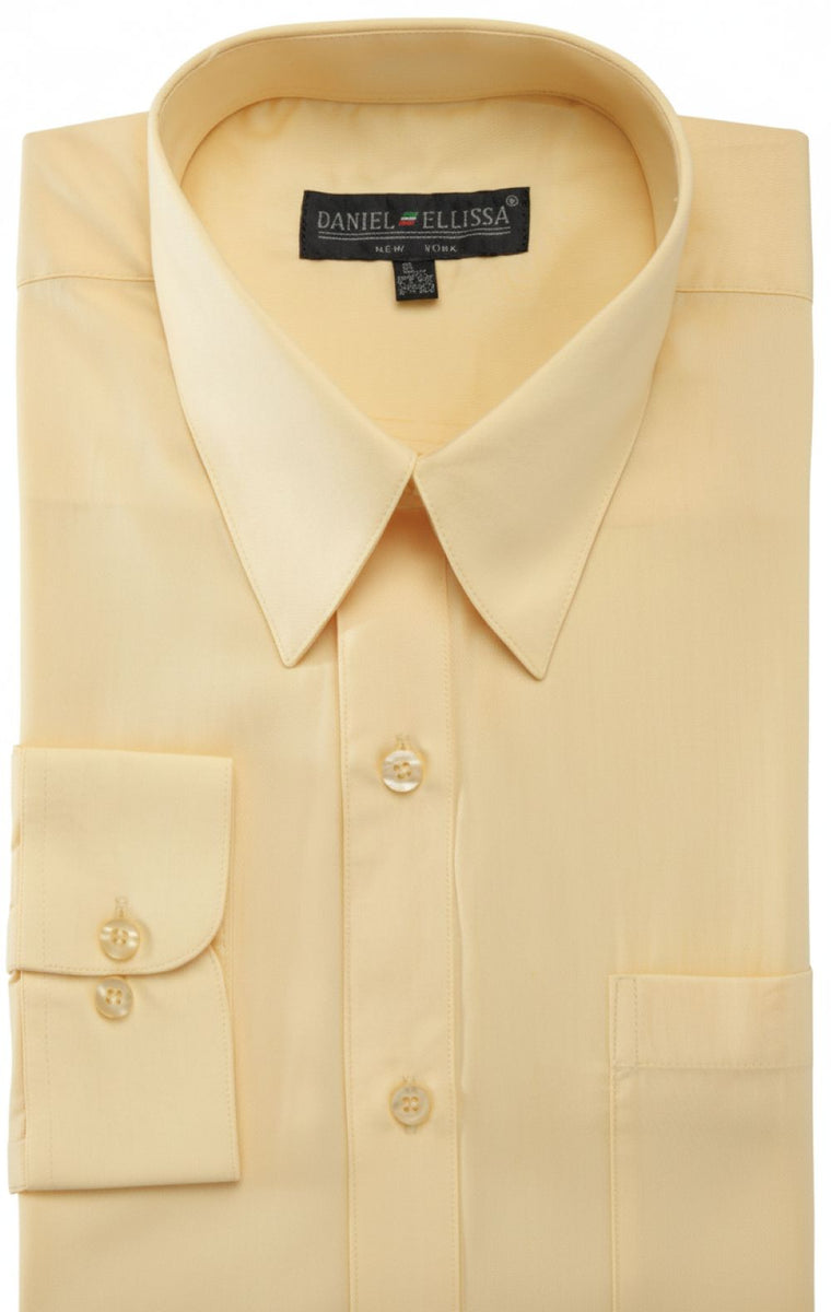 gold button down dress shirt Men's Basic Convertible Cuff Regular Fit in Canary 14½ 32/33 / Canary NPU-Dorie-202612 Women's Satin Print V-Neck The classic dress shirt Color:REDWOOD