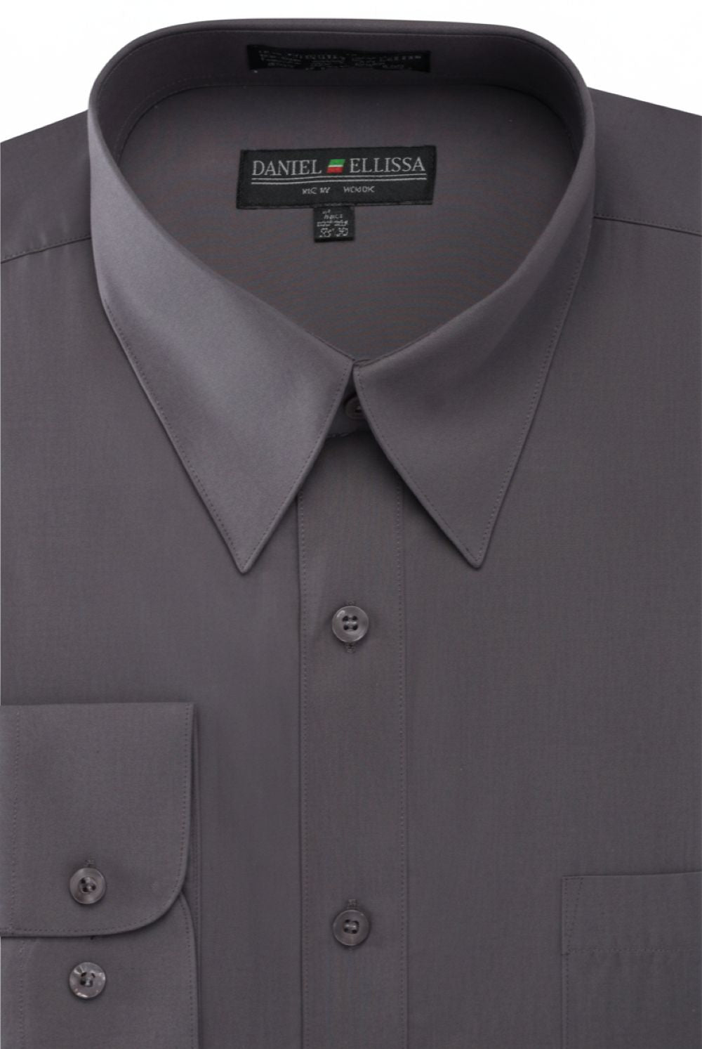 Basic Dress Shirt Convertible Cuff Regular Fit in Charcoal