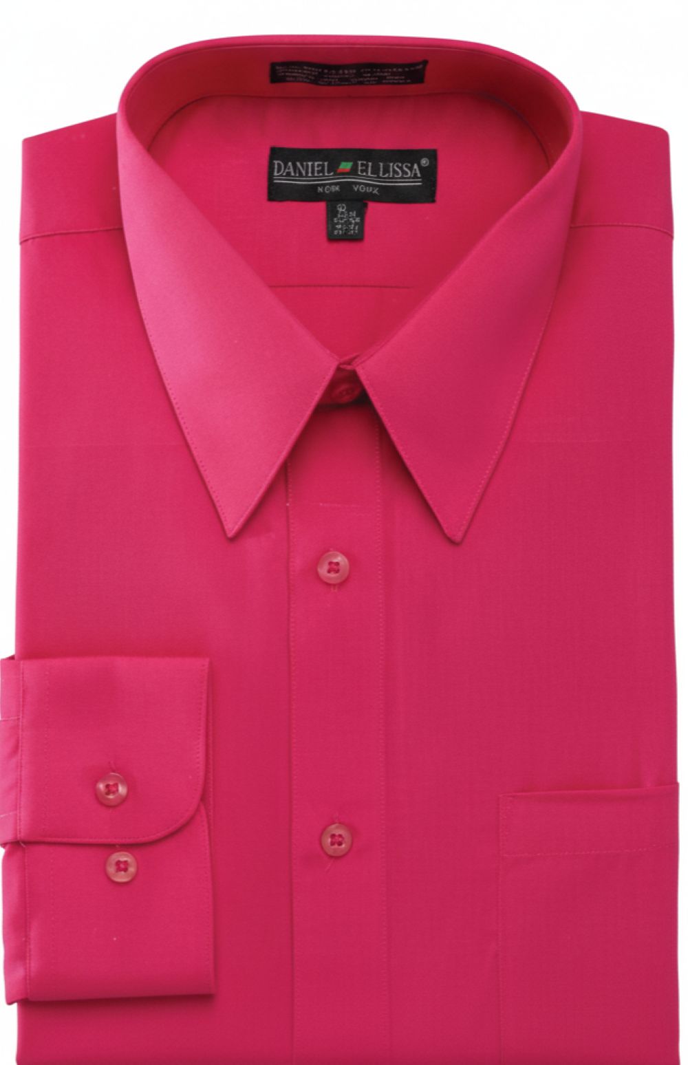 Basic Dress Shirt Convertible Cuff Regular Fit in Fuchsia