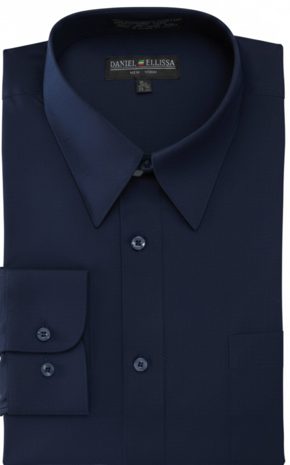 Basic Dress Shirt Convertible Cuff Regular Fit in Navy
