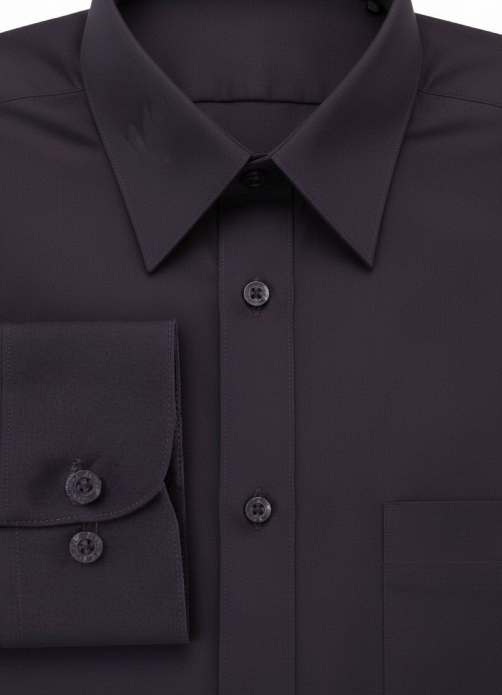 Basic Dress Shirt Convertible Cuff Regular Fit in Plum