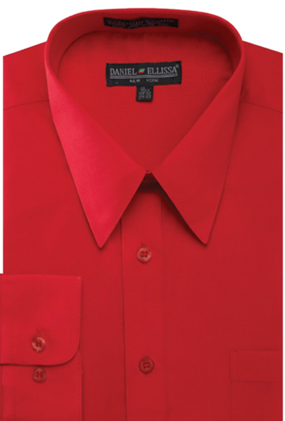 Basic Dress Shirt Convertible Cuff Regular Fit in Red