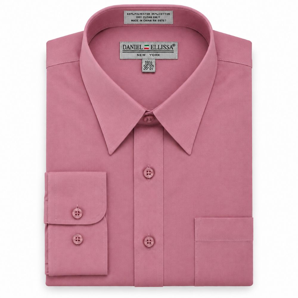 Basic Dress Shirt Convertible Cuff Regular Fit in Rose