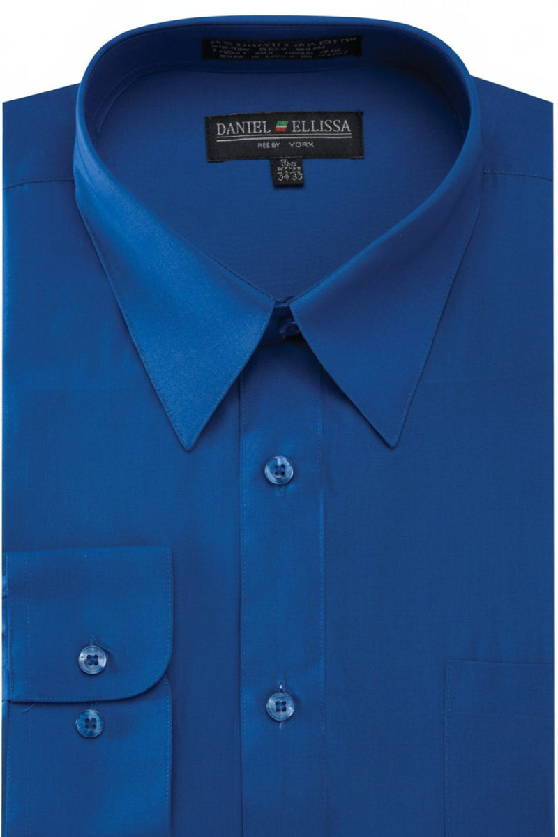 nice dress shirt Men's Basic Dress Shirt Convertible Cuff Regular Fit in Royal Blue 19½ 36/37 / Royal Blue
