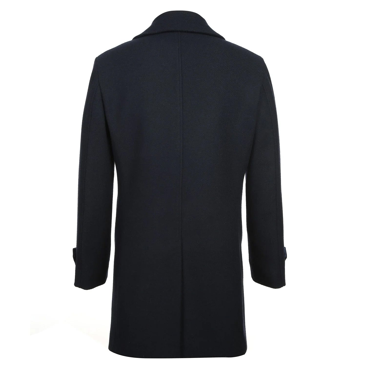 English Laundry Navy Slim Fit Wool Blend Long Overcoat