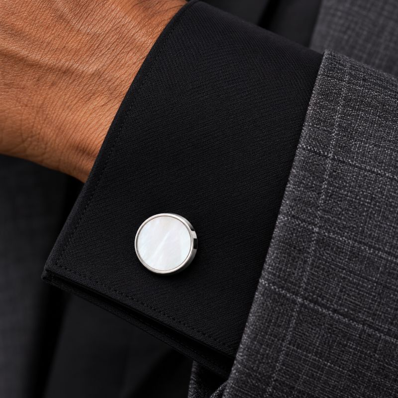 Boîte d'accessoires pour boutons de manchette pour hommes en or marbré