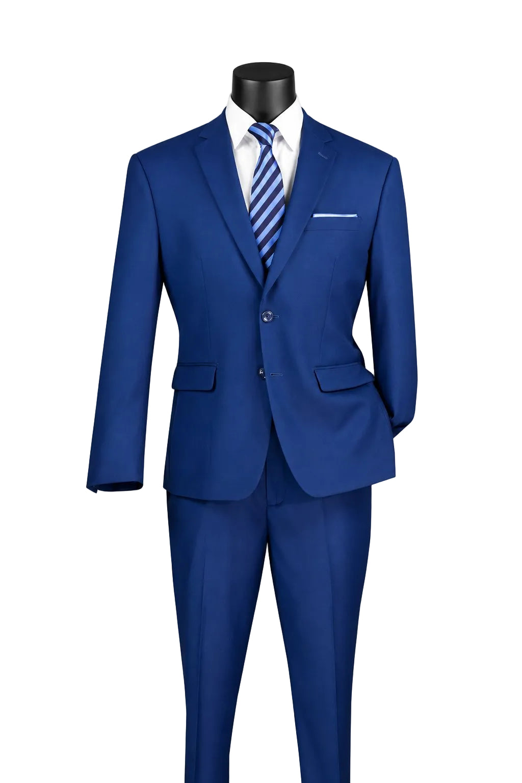 Nola Collection - Twilight Blue Regular Fit 2 Piece Suit With Adjustable Waistband Pants