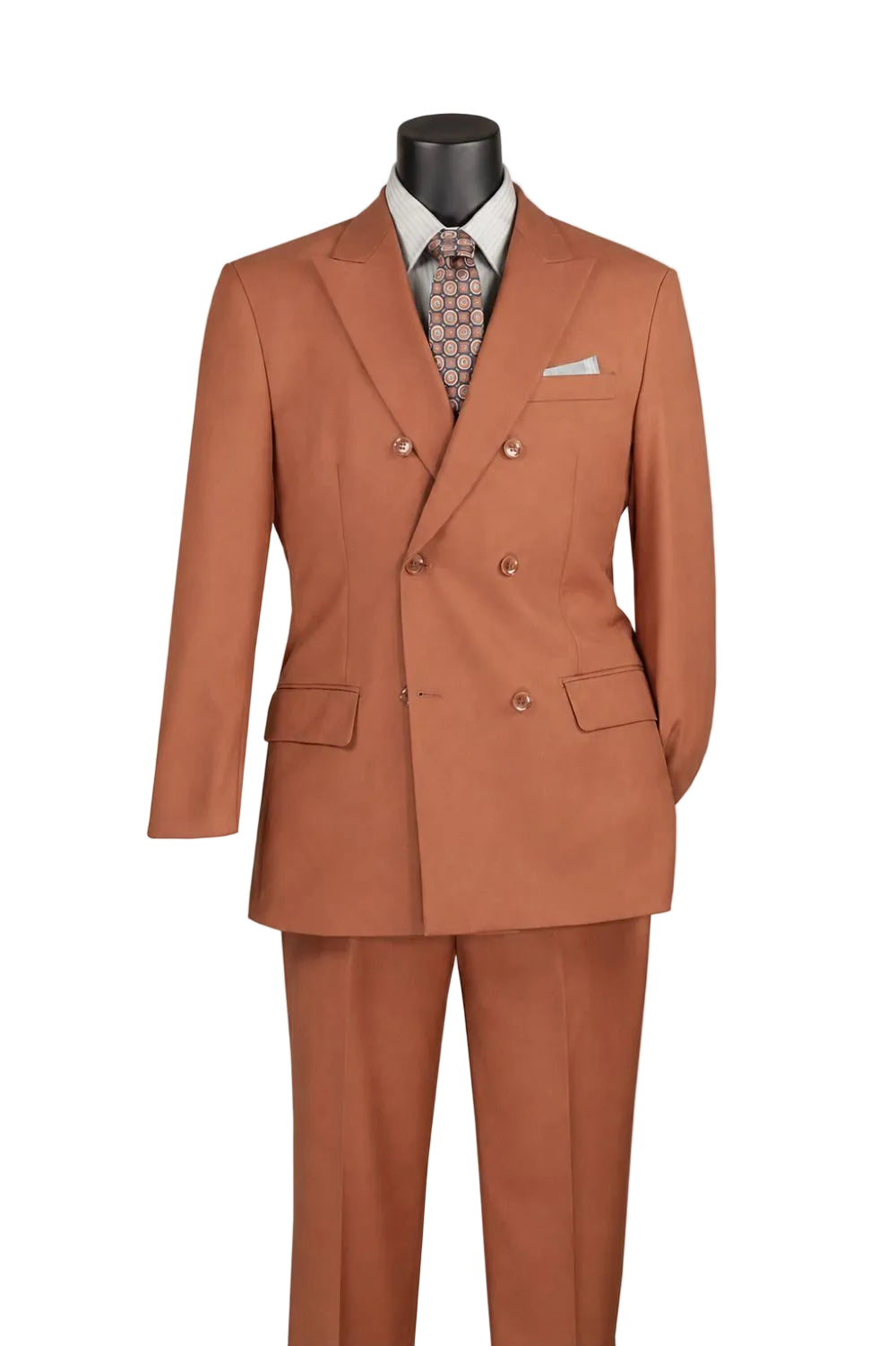 Ramses Collection - Amber Regular Fit Double Breasted 2 Piece Suit with Adjustable Waistband Pants