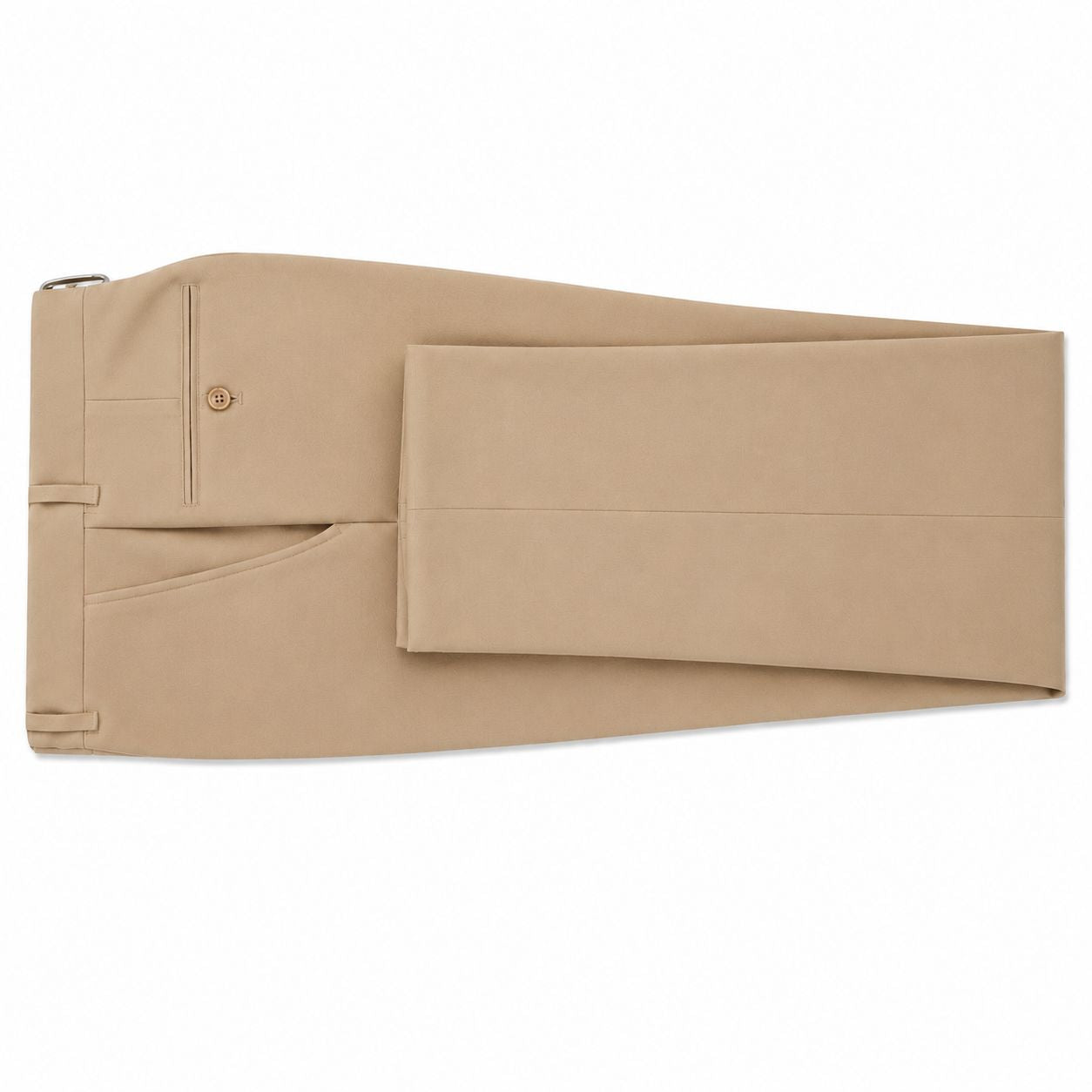 Pre-Hemmed Flat Front Adjustable Waistband Pants - Light Beige