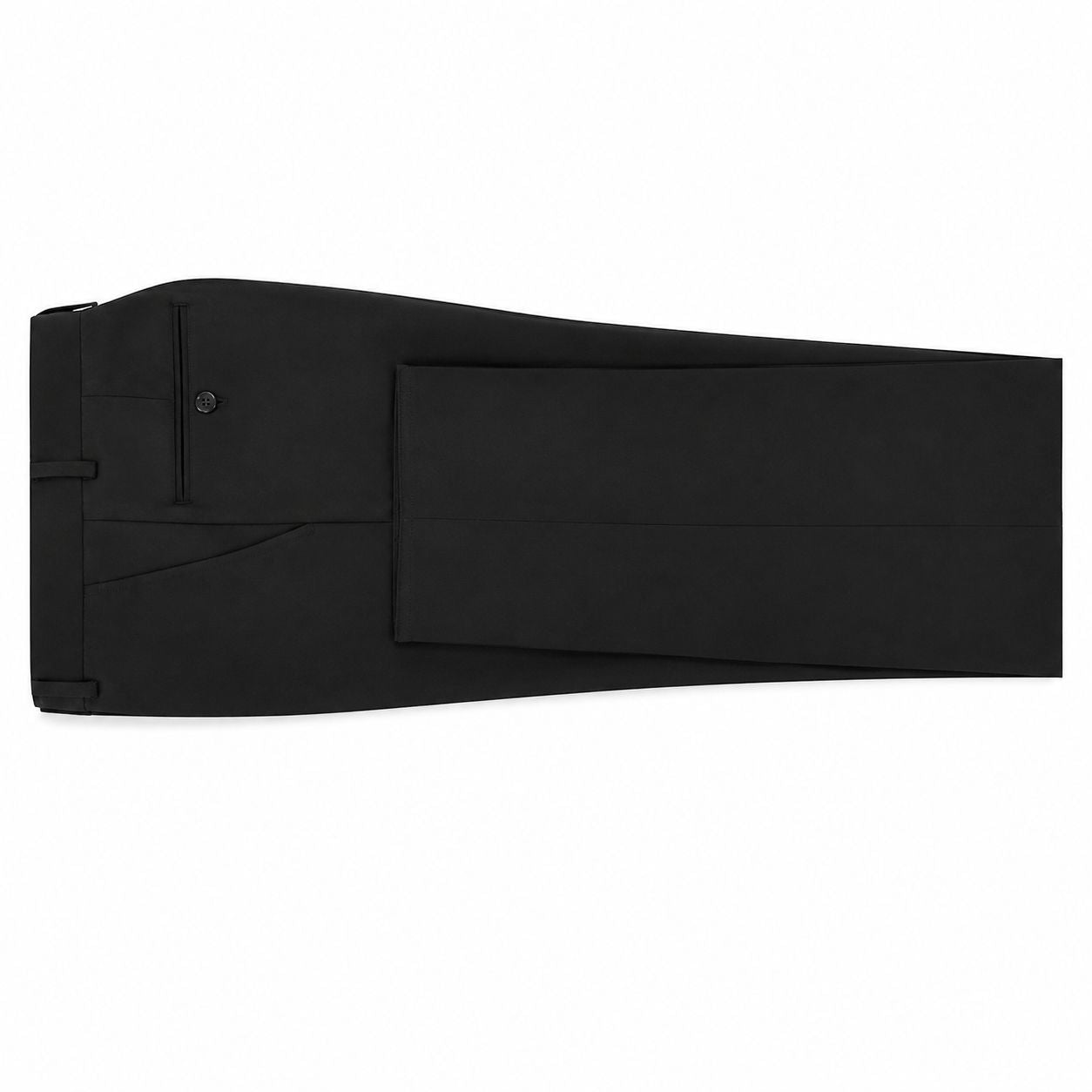 Pre-Hemmed Flat Front Adjustable Waistband Pants - Black