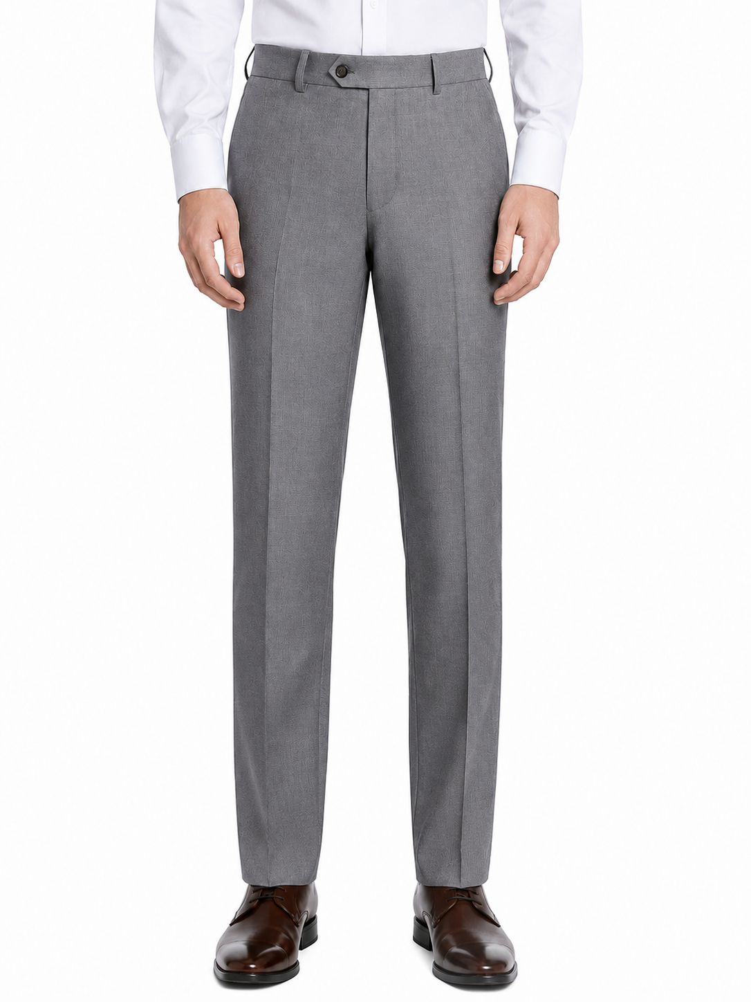 Pre-Hemmed Flat Front Adjustable Waistband Pants - Medium Gray
