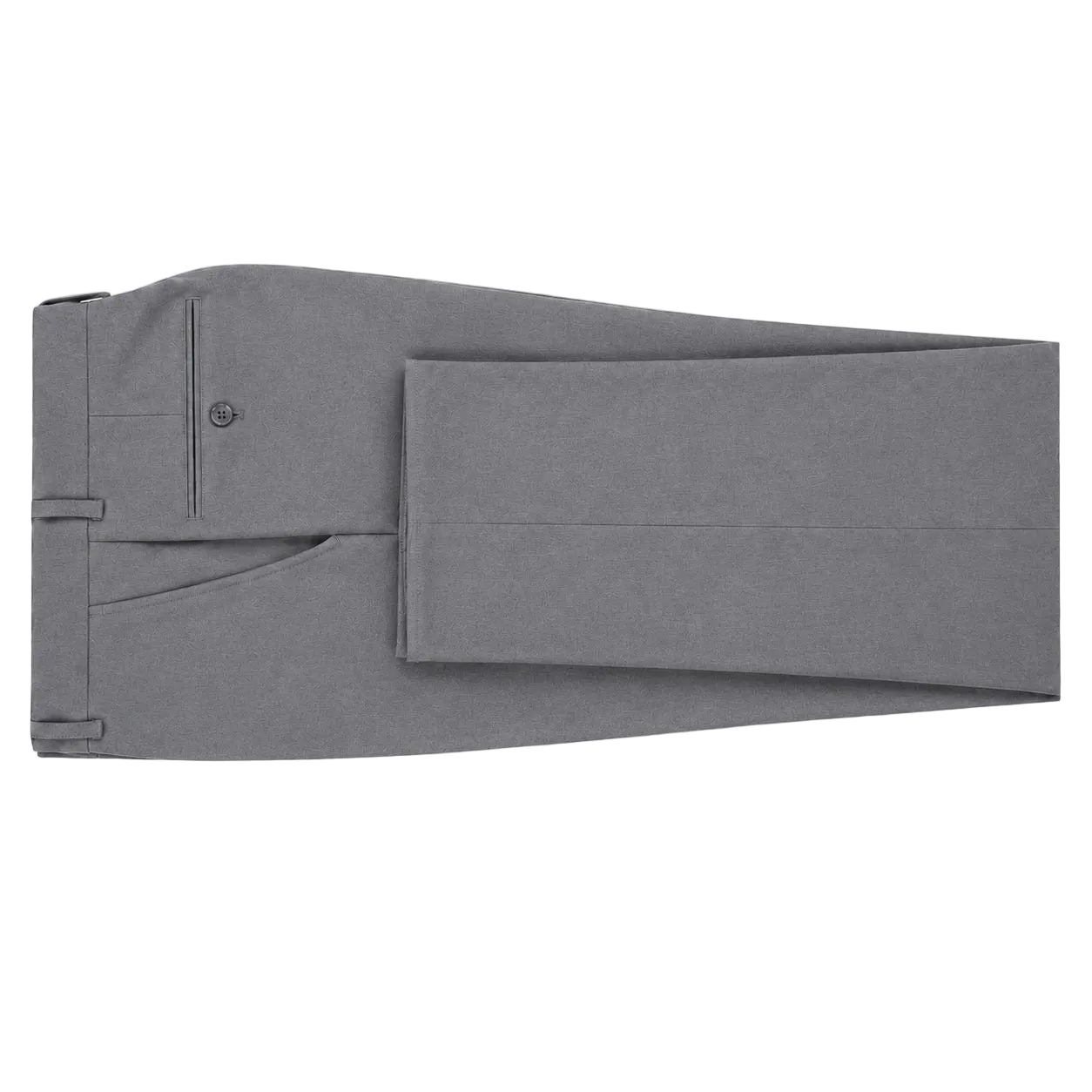 Pantalones de vestir grises Pierna regular Pantalones con parte delantera plana y predobladillo