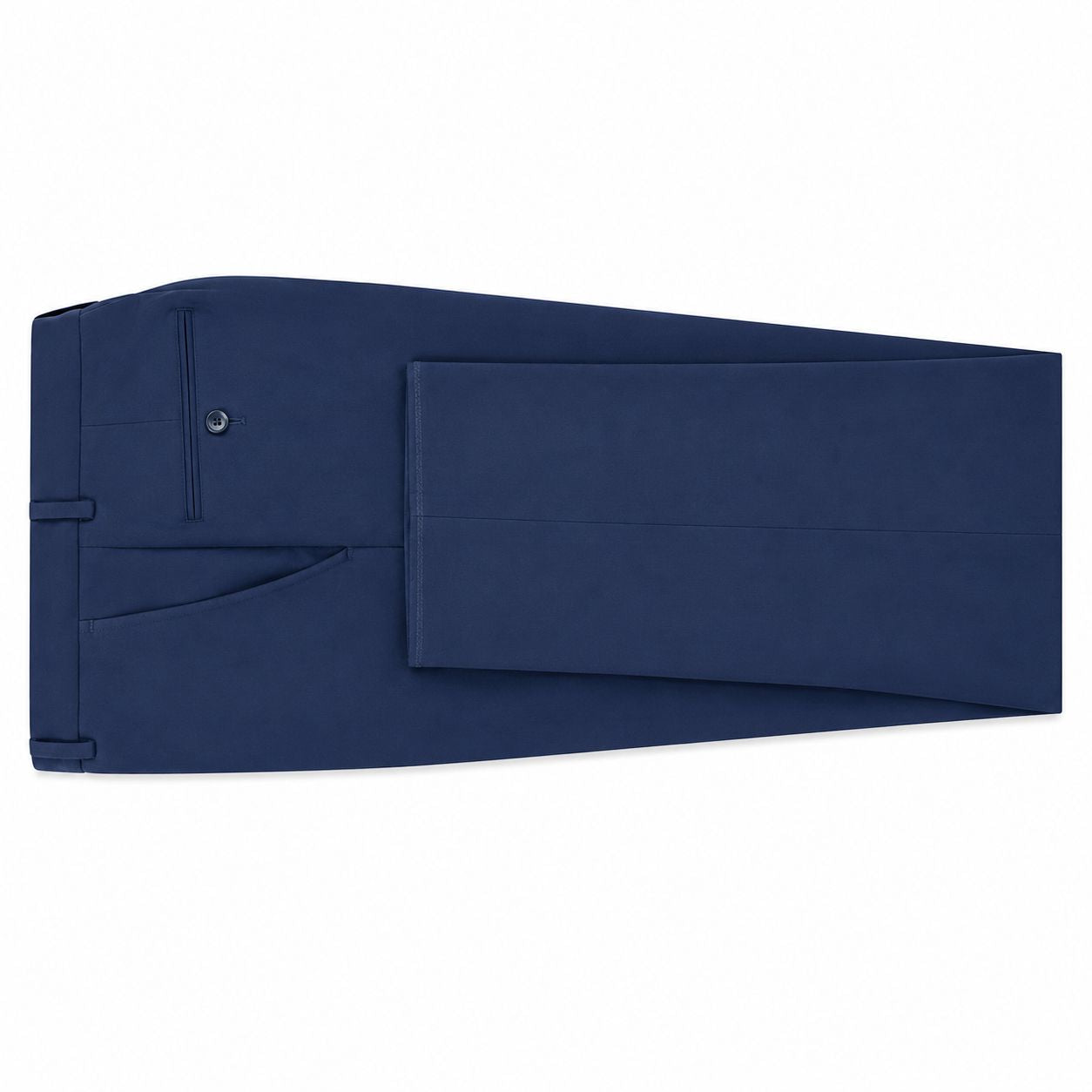 Pre-Hemmed Flat Front Adjustable Waistband Pants - Twilight Blue