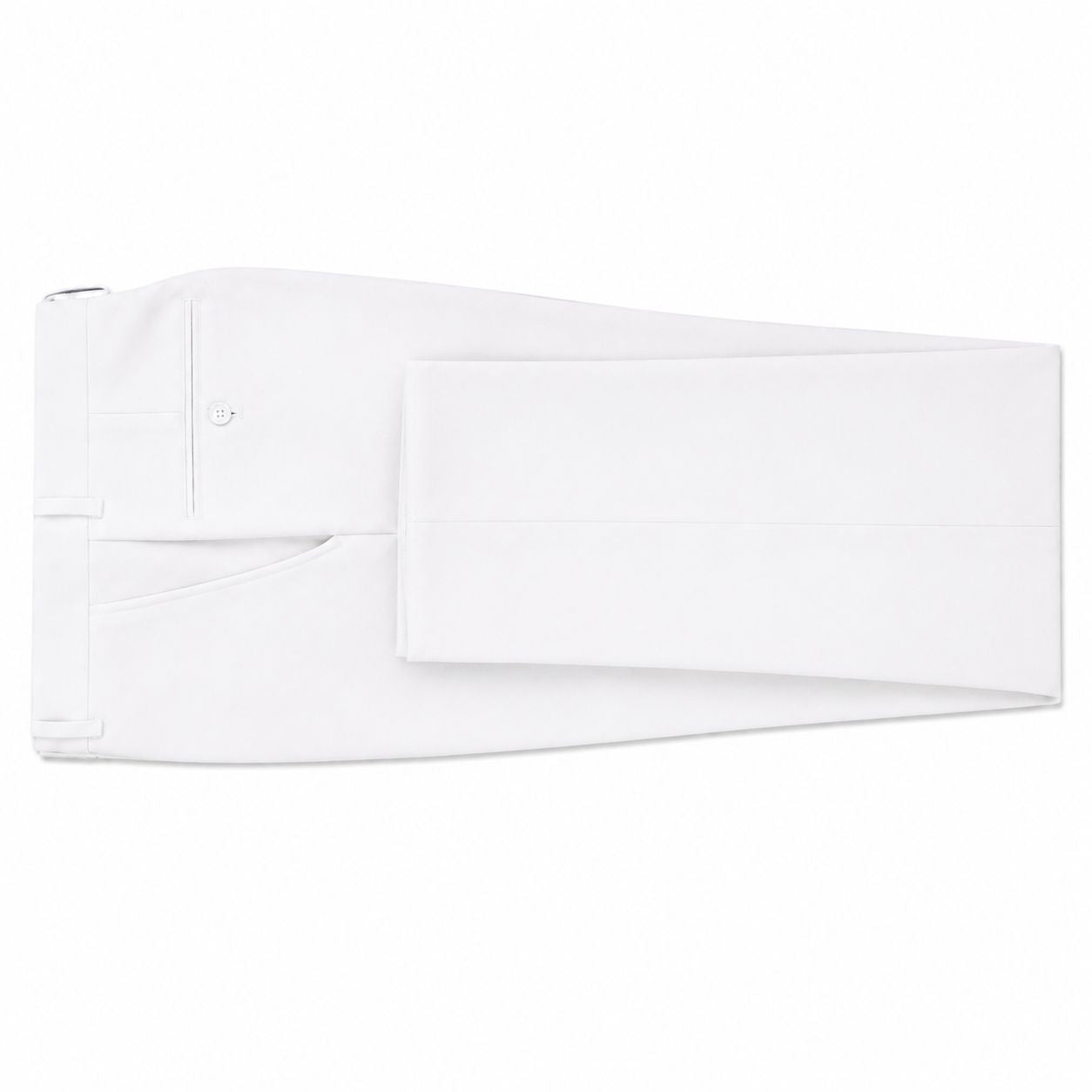 Pre-Hemmed Flat Front Adjustable Waistband Pants - White
