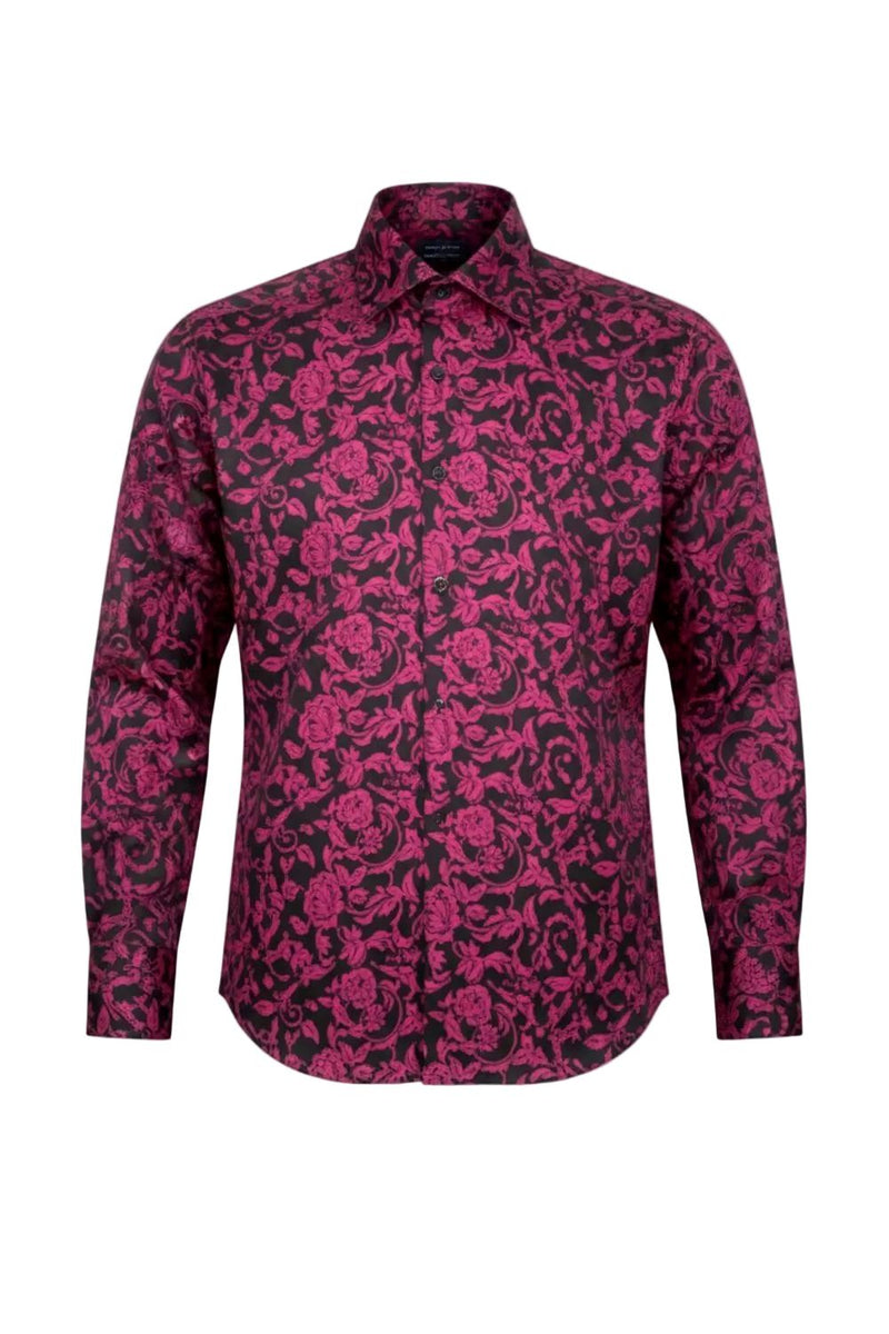 fuchsia dress shirt Elegant Men's Button Down Two Tone French Convertible Fuchsia Dress Shirt (Medium 15-15.5 32/33) at Amazon Men's Clothing store