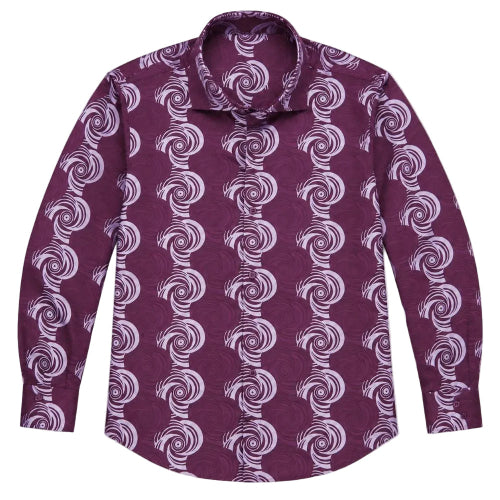 Dress Shirt Regular Fit Designer Pattern In Purple