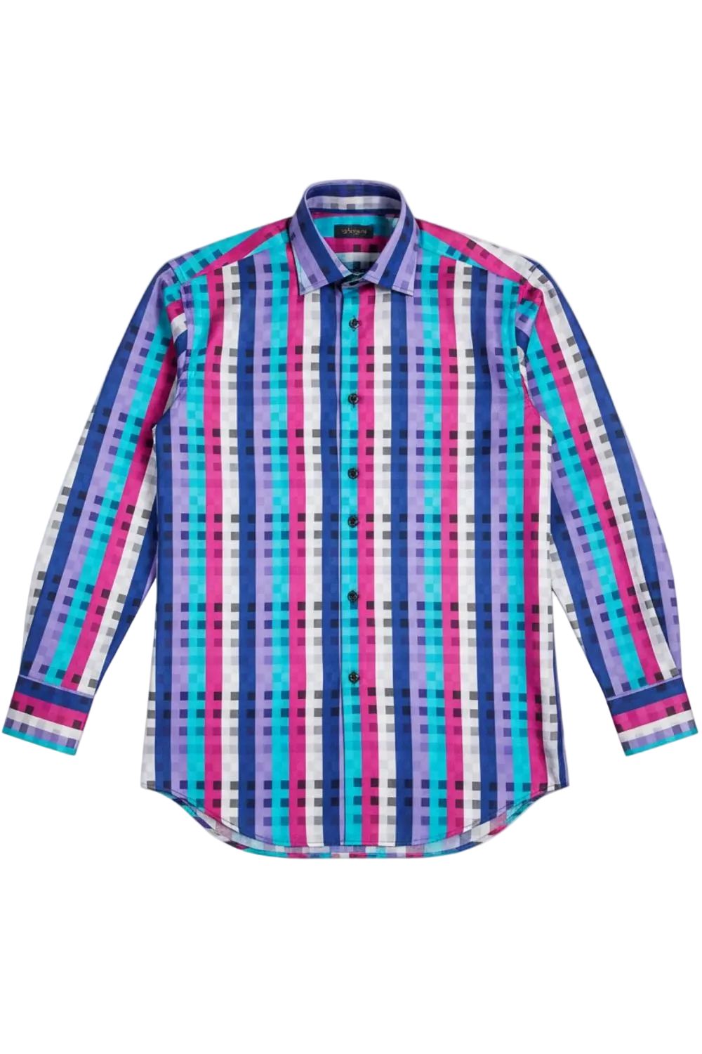 Dress Shirt Regular Fit Designer Check Pattern In Blue