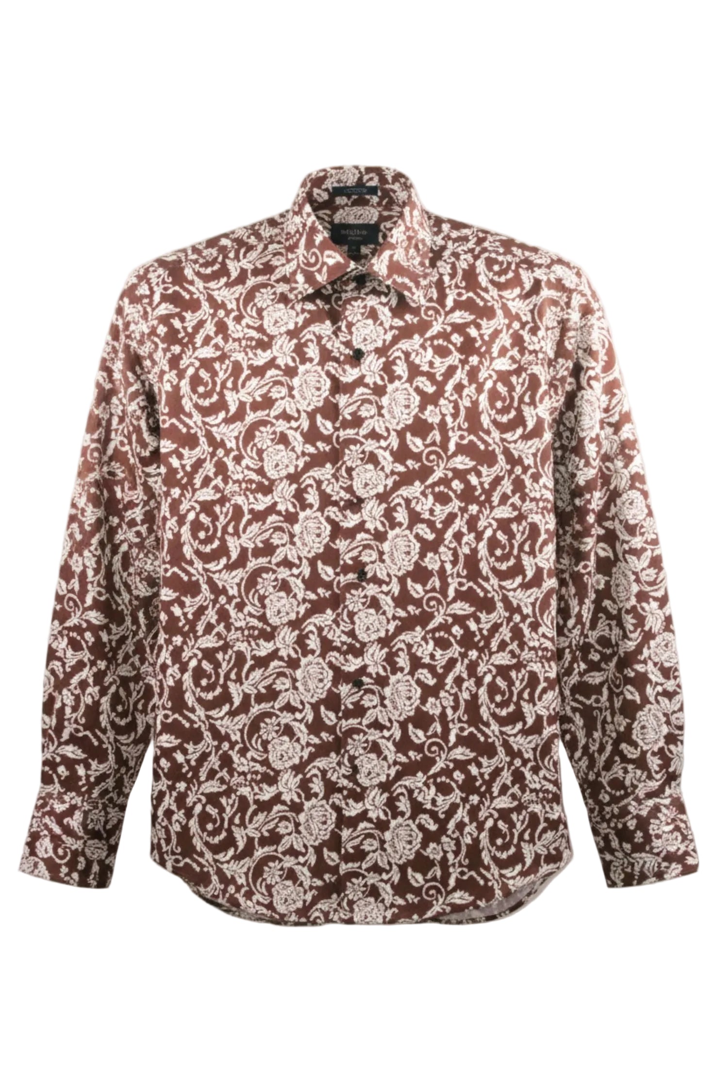 Dress Shirt Regular Fit Paisley Pattern In Brown