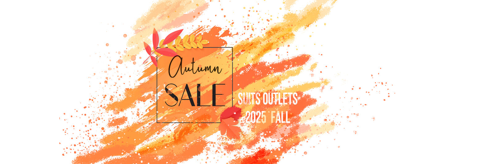 Autumn sale banner with colorful abstract design on a white background