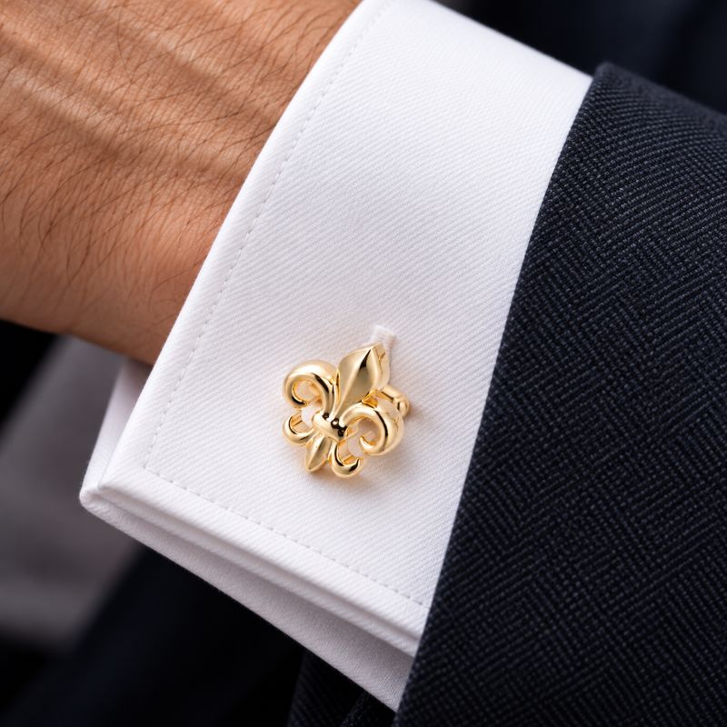Caja de accesorios para gemelos de hombre Marble Gold
