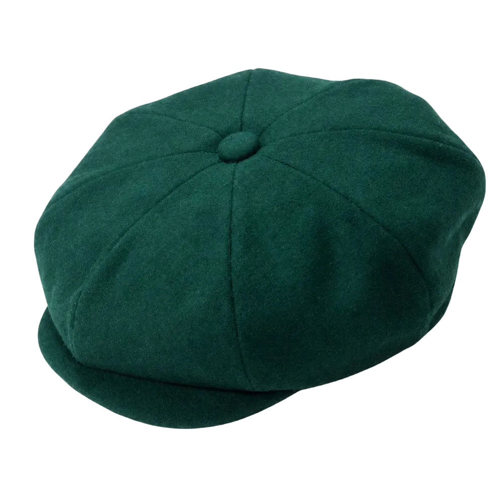 Hunter Green Wool Felt Newsboy Cap