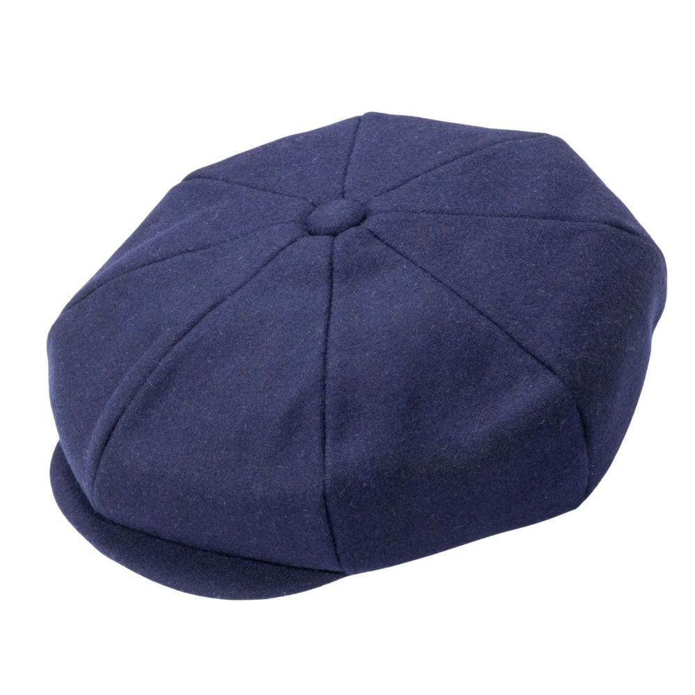 Navy Wool Felt Newsboy Cap
