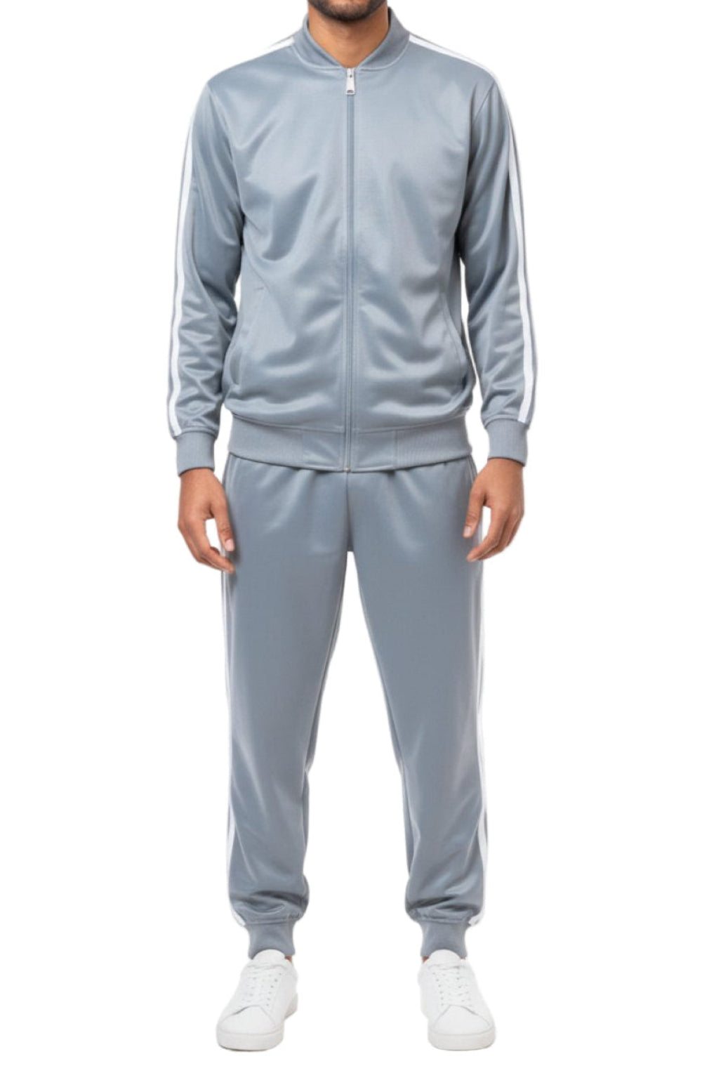 Men's Casual Jogging Set 2 Piece in Silver