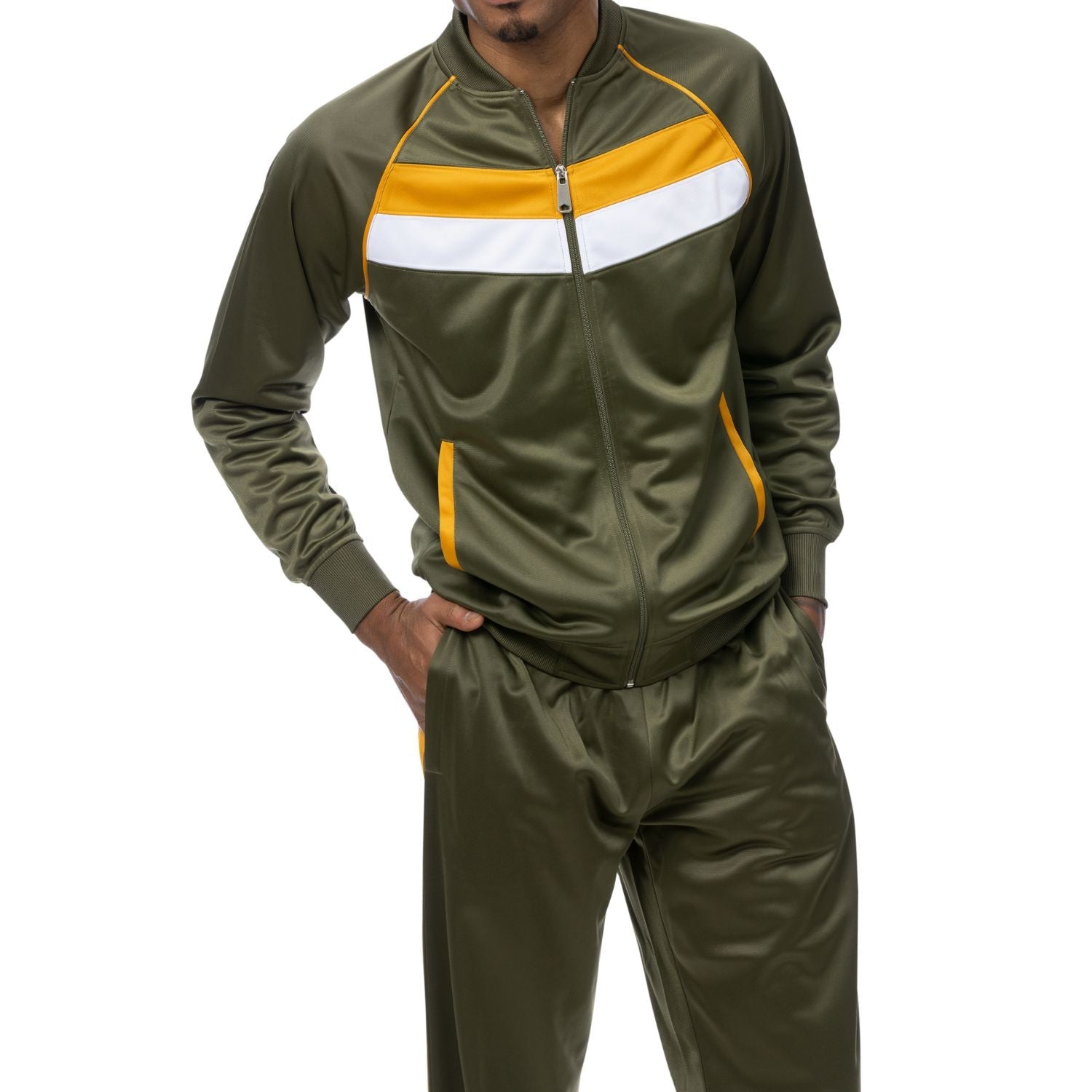 Men's Casual Tracksuit Set 2 Piece in Olive
