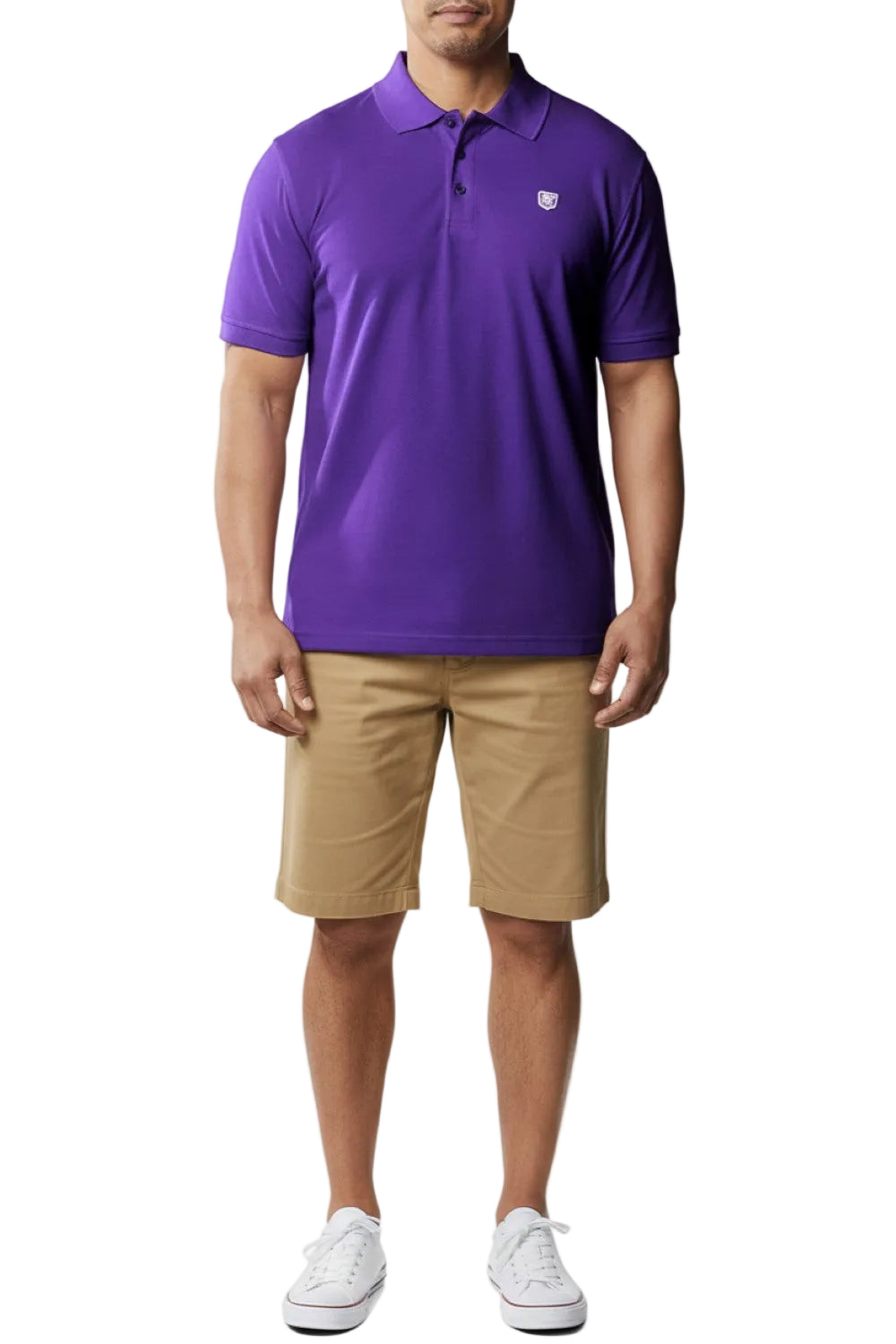 Stacy Adams - Cotton Polo Shirt in Purple