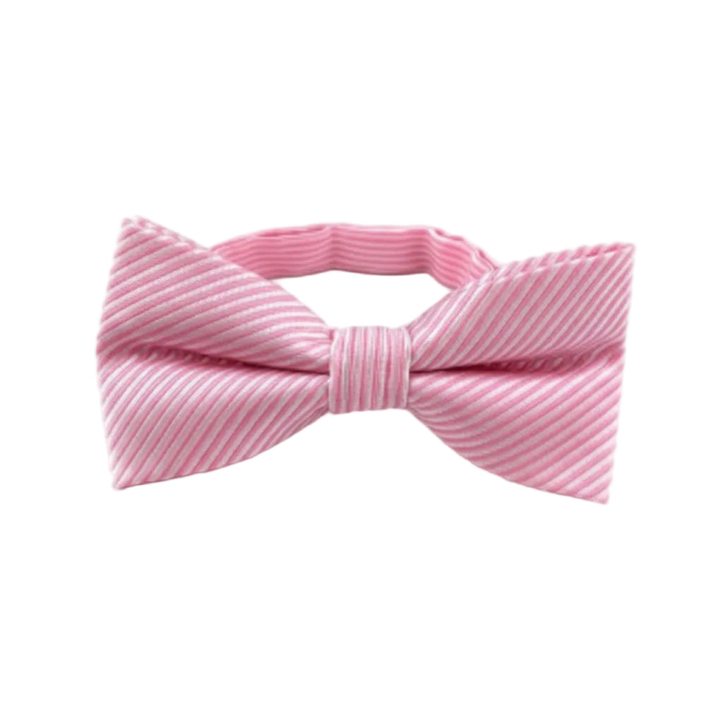 Pink Diagonal Striped Bow Tie