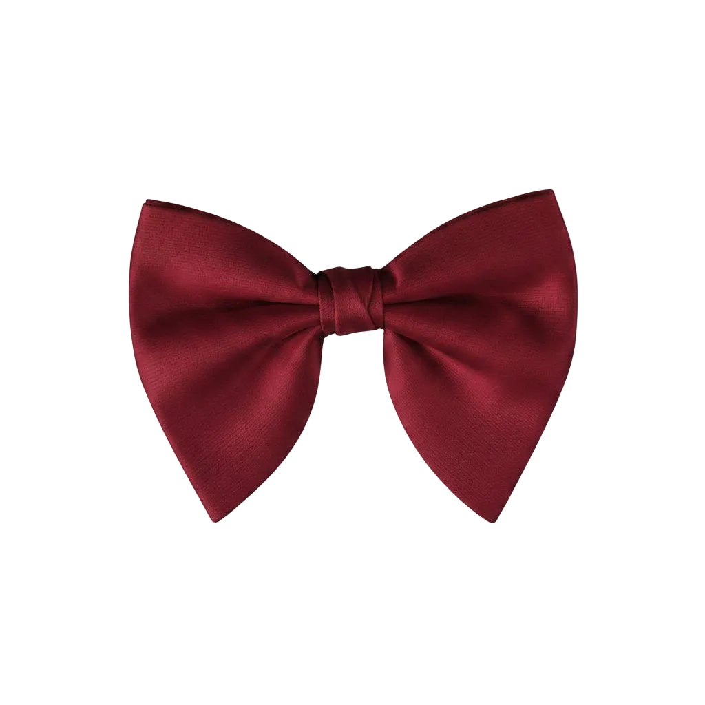 Burgundy bow tie on a white background