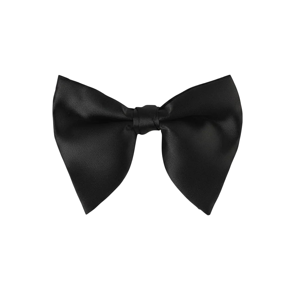 Black Satin Butterfly Bow Tie
