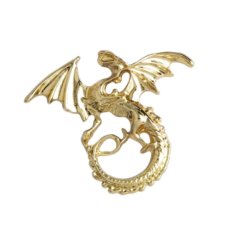 Gold Vintage Dragon Brooch Lapel Pin
