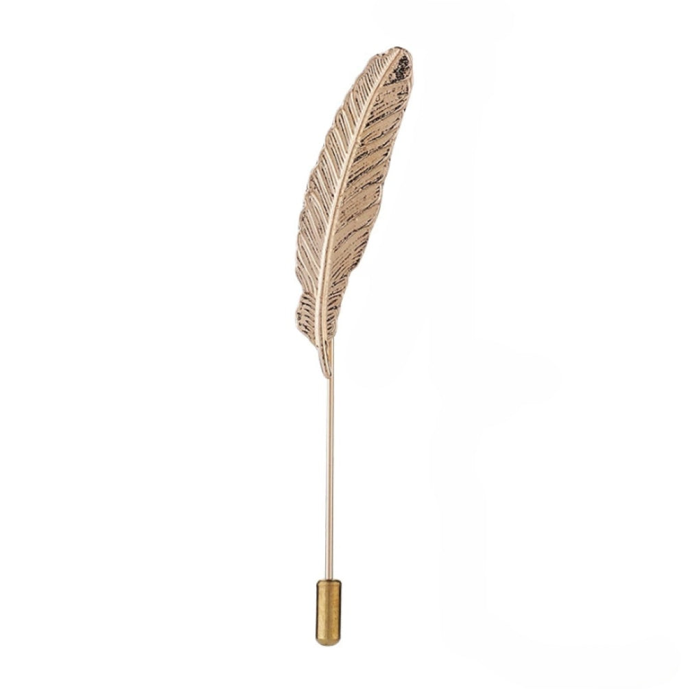 Gold Feather Lapel Pin
