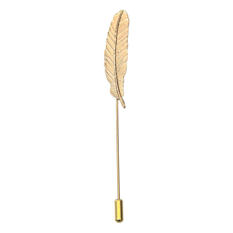 Gold Feather Lapel Pin
