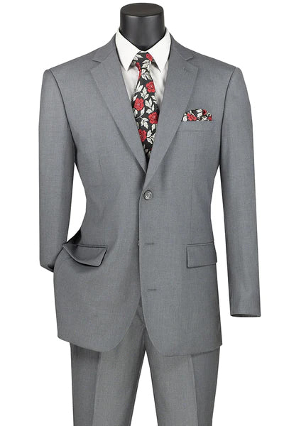 (40L) Regular Fit 2 Piece Suit 3 Button in Gray