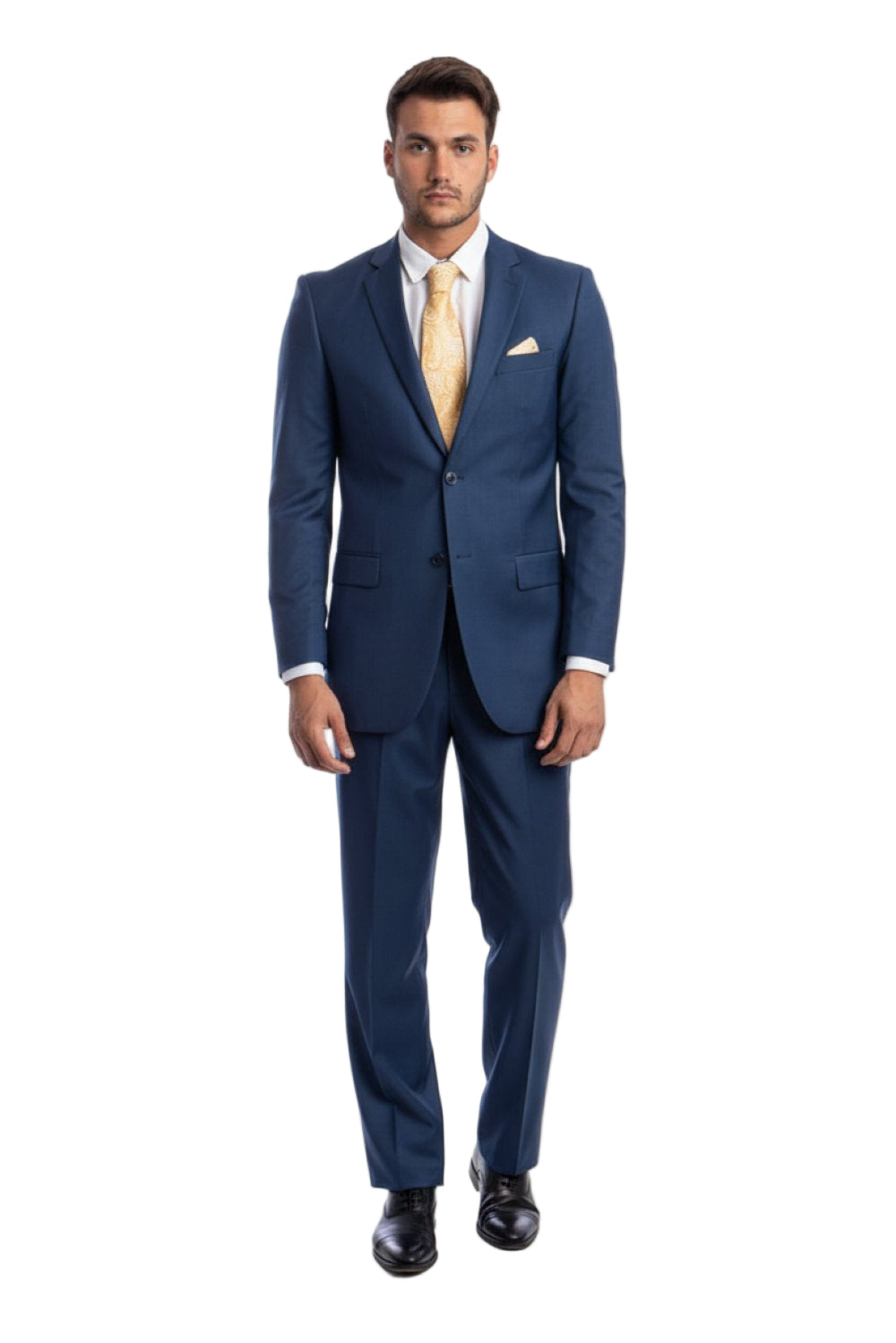 Bacchus Collection - Modern Fit Suit 2 Button 2 Piece in Indigo