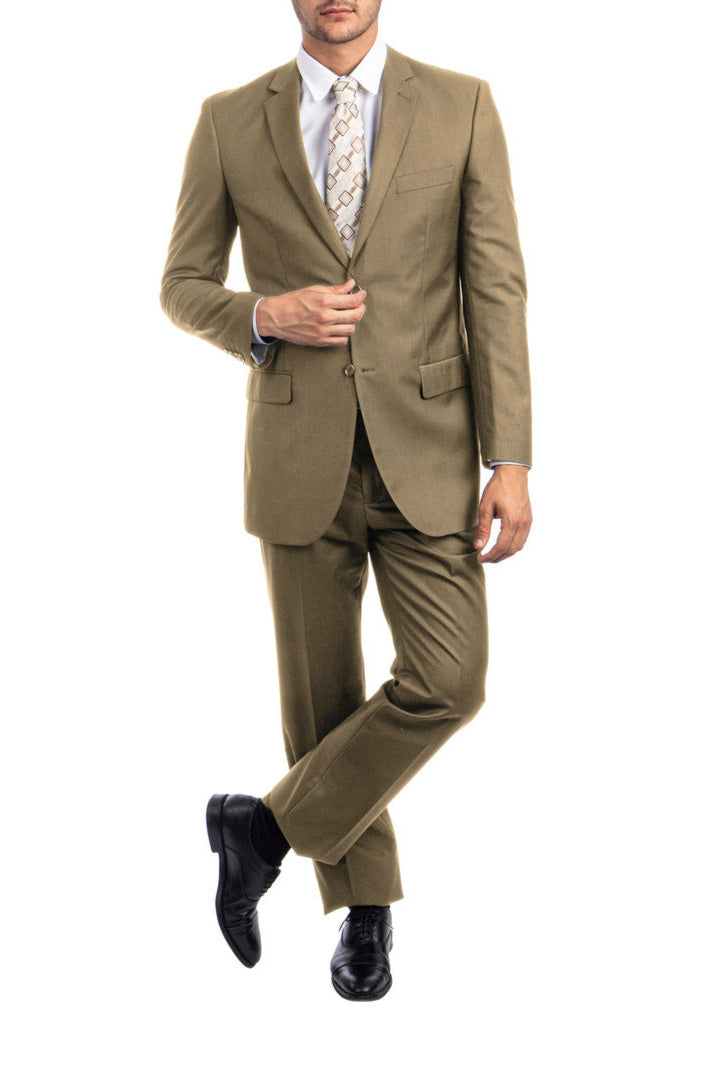 Bacchus Collection - Modern Fit Suit 2 Button 2 Piece in Dark Taupe
