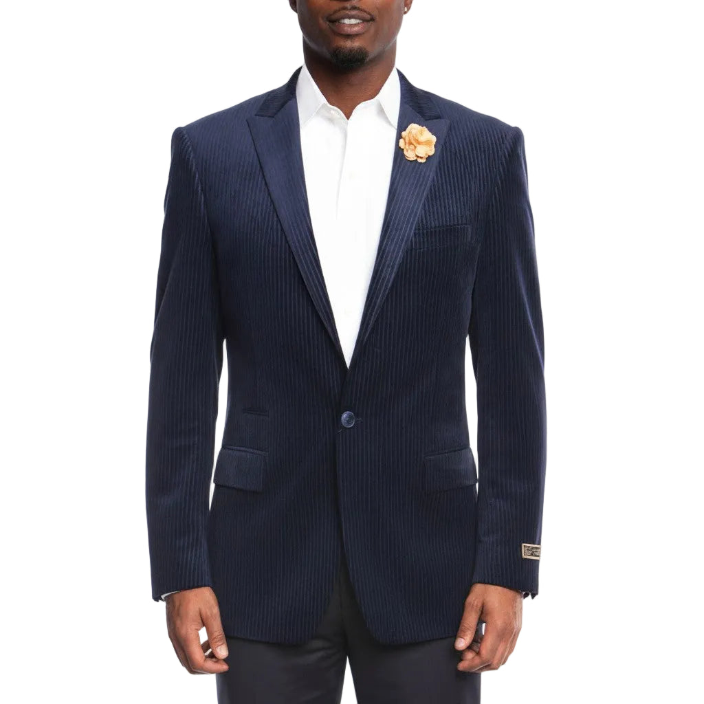 Empire Collection - Modern Fit Navy Velvet Sports Coat