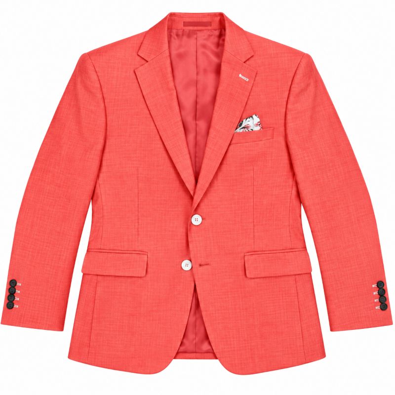 Slim Fit Blazer 2 Button in Solid Deep Salmon
