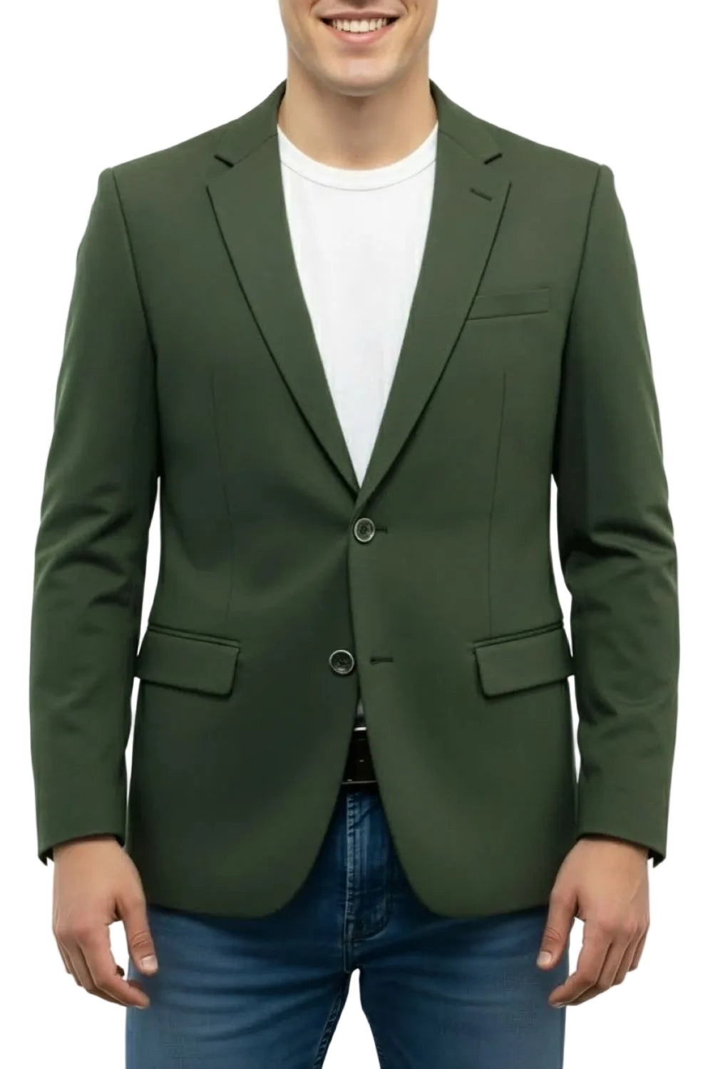 Green Slim Fit 2-Button Jacket