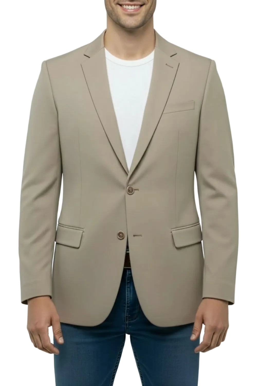Khaki Slim Fit 2-Button Jacket