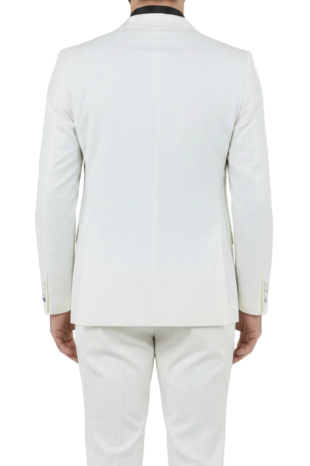 Light gray suit jacket and pants on a white background