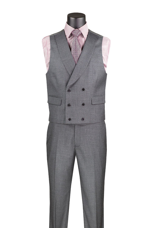 Light Brown Modern Fit 3 Piece Suit with Vest and Adjustable Waist Band Pants main image 0