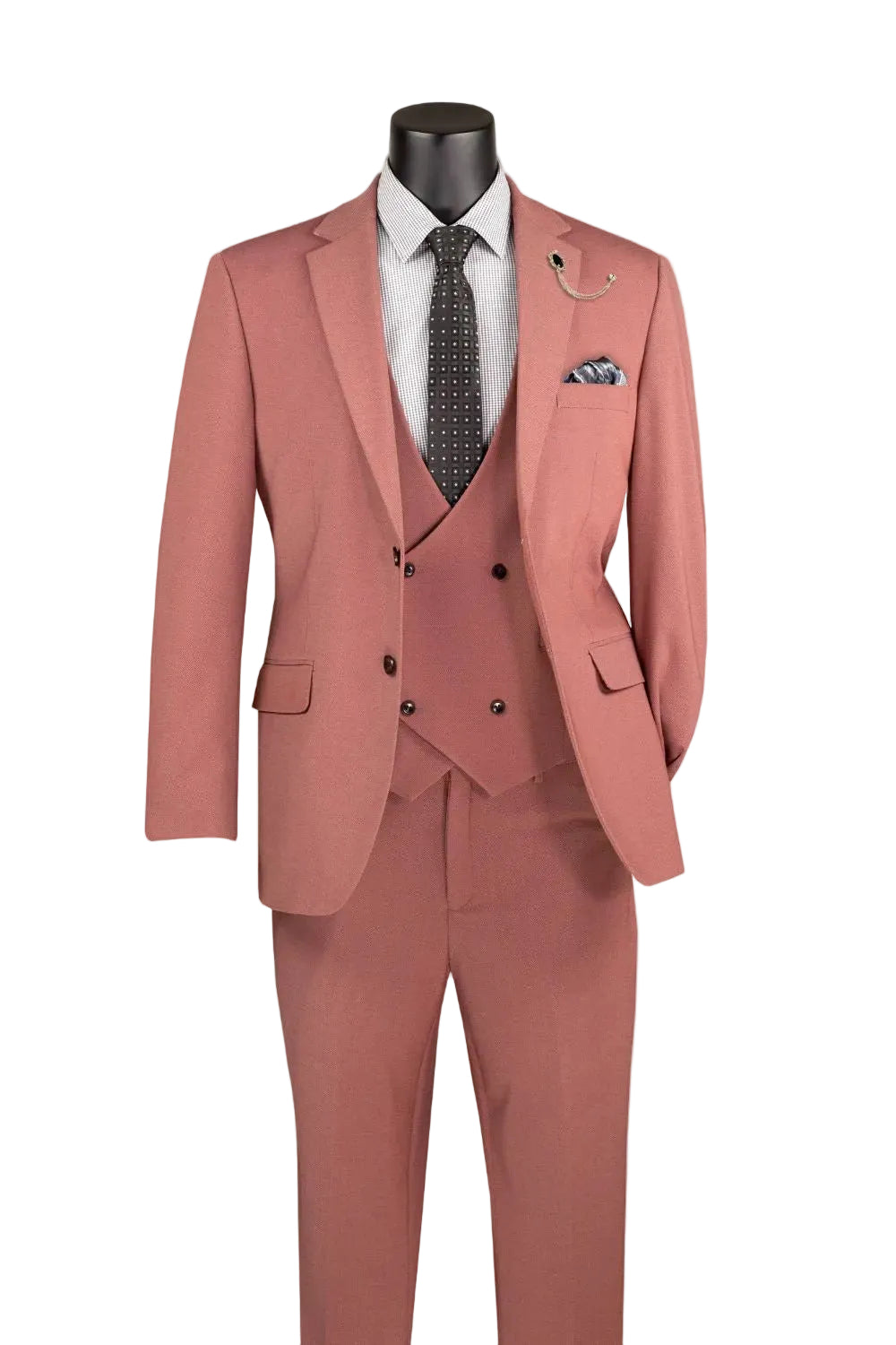 Modern Fit Cider 3 Piece Suit with Vest and Adjustable Waistband Pants