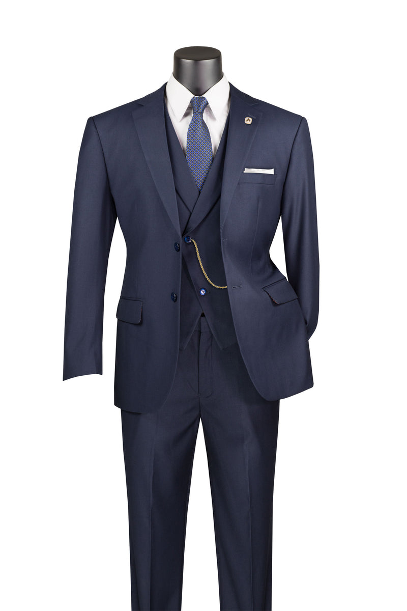 Modern Fit 3 Piece Suit with Vest and Adjustable Waist Band Pants Taupe MV2K-2 main image 1