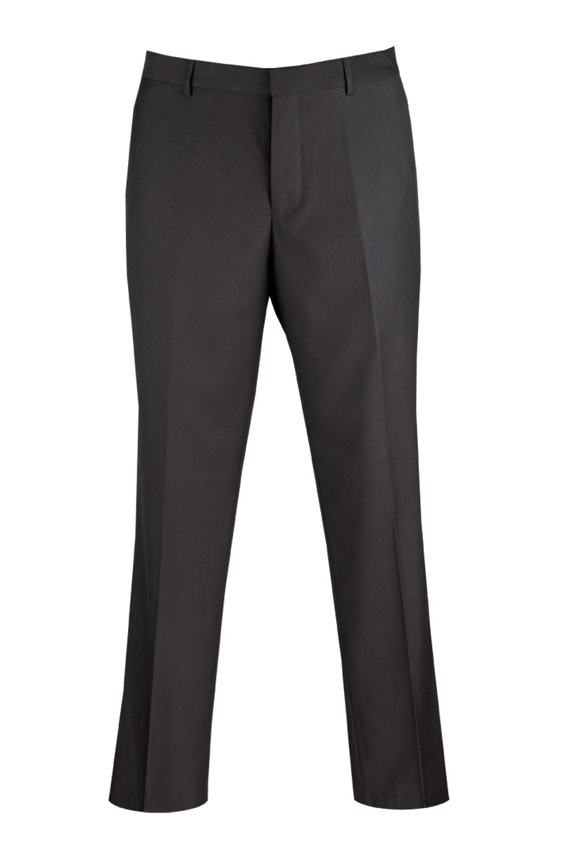 Modern Fit Black Dress Pants Flat Front Pre-Hemmed
